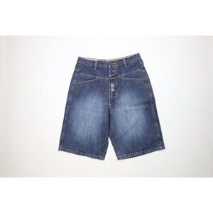 Deadstock Vintage 90s Marithe Francois Girbaud Mens 32 Baggy Denim Shorts Blue